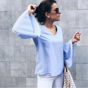 NWT Zara Premium Collection blue stripe top S